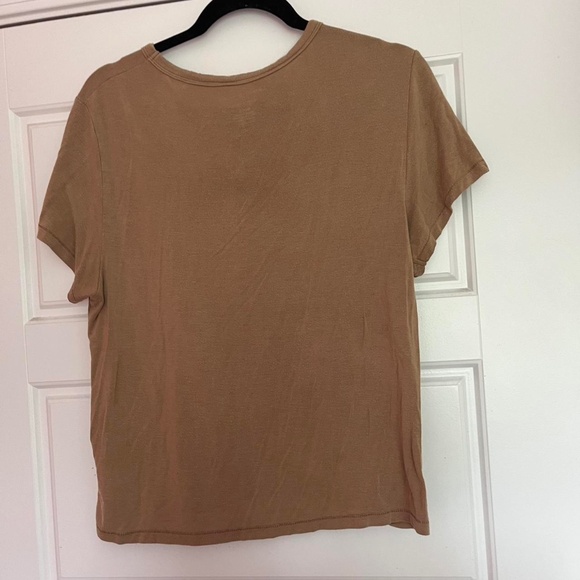 American Eagle Soft & Sexy Brown/Tan Basics Crew Neck T-Shirt | Size Small - Picture 7 of 8
